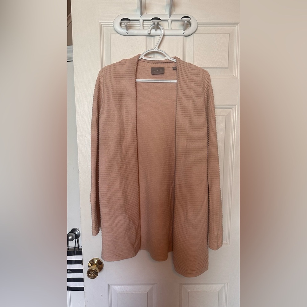 💙 Cyrus  - Size Large - Pink Ribbed Knit Cardigan Sweater
